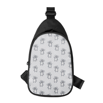 Grey Koala Pattern Print Chest Bag