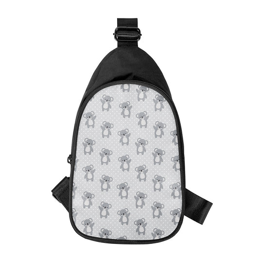 Grey Koala Pattern Print Chest Bag
