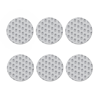 Grey Koala Pattern Print Coaster Set