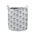 Grey Koala Pattern Print Collapsible Laundry Basket
