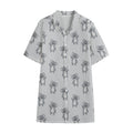 Grey Koala Pattern Print Cotton Hawaiian Shirt