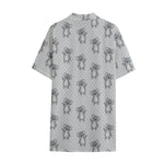Grey Koala Pattern Print Cotton Hawaiian Shirt