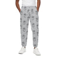 Grey Koala Pattern Print Cotton Sweatpants