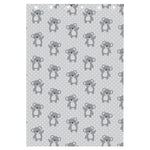 Grey Koala Pattern Print Curtain