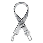 Grey Koala Pattern Print Dog Seat Belt