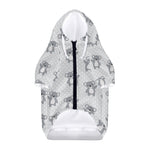 Grey Koala Pattern Print Dog Zip Up Hoodie