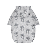 Grey Koala Pattern Print Dog Zip Up Hoodie