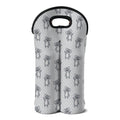 Grey Koala Pattern Print Double Neoprene Wine Tote