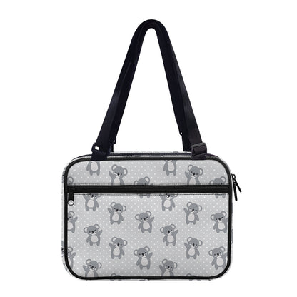 Grey Koala Pattern Print Double Strap Bible Bag