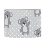 Grey Koala Pattern Print Drum Lamp Shade