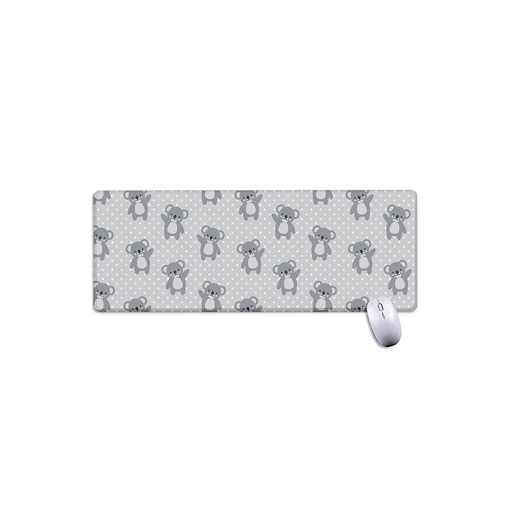 Grey Koala Pattern Print Extended Mouse Pad