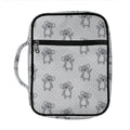 Grey Koala Pattern Print Front Pocket Bible Bag