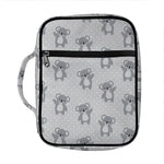 Grey Koala Pattern Print Front Pocket Bible Bag