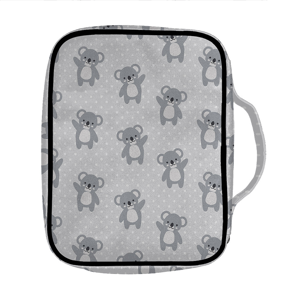 Grey Koala Pattern Print Front Pocket Bible Bag