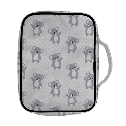 Grey Koala Pattern Print Front Pocket Bible Bag