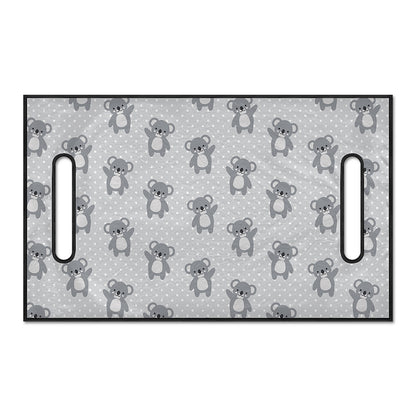 Grey Koala Pattern Print Golf Cart Seat Cover