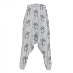 Grey Koala Pattern Print Hammer Pants