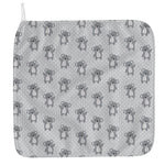 Grey Koala Pattern Print Hand Towel