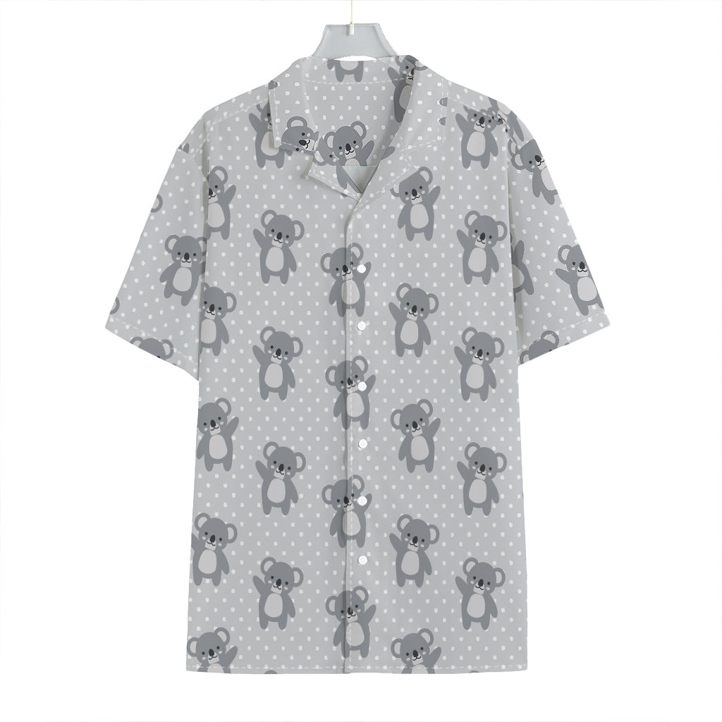 Grey Koala Pattern Print Hawaiian Shirt