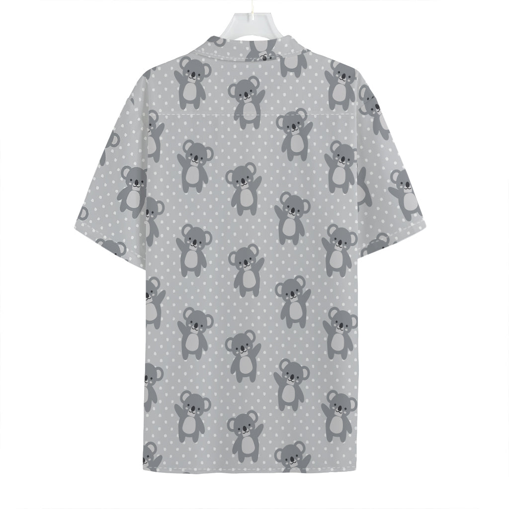 Grey Koala Pattern Print Hawaiian Shirt