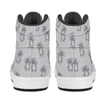 Grey Koala Pattern Print High Top Leather Sneakers