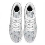 Grey Koala Pattern Print High Top Leather Sneakers