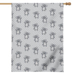 Grey Koala Pattern Print House Flag