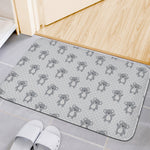 Grey Koala Pattern Print Indoor Door Mat