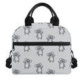 Grey Koala Pattern Print Insulated Lunch Bag
