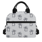 Grey Koala Pattern Print Insulated Lunch Bag