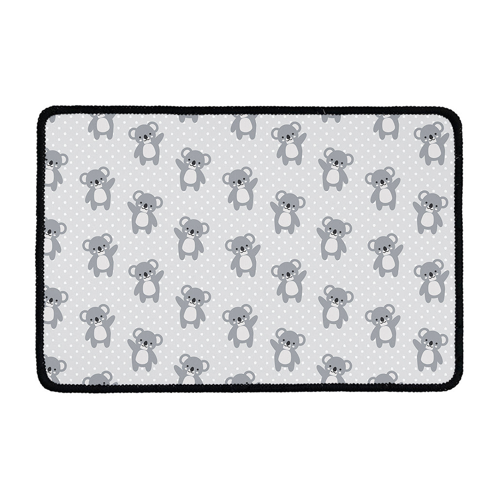 Grey Koala Pattern Print Kitchen Mat
