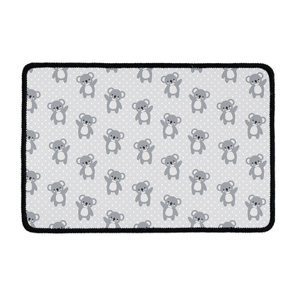 Grey Koala Pattern Print Kitchen Mat