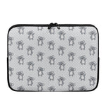 Grey Koala Pattern Print Laptop Sleeve