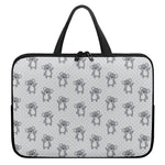 Grey Koala Pattern Print Laptop Sleeve With Handle