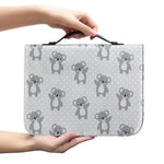Grey Koala Pattern Print Leather Bible Cover