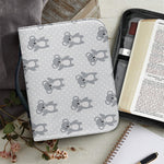 Grey Koala Pattern Print Leather Bible Cover