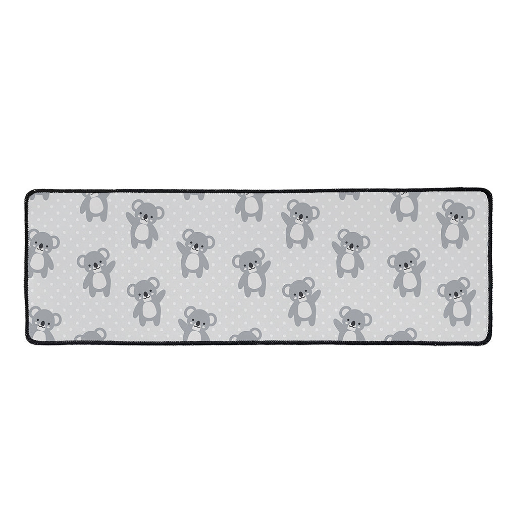 Grey Koala Pattern Print Long Kitchen Mat