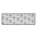 Grey Koala Pattern Print Long Kitchen Mat
