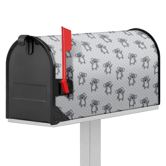 Grey Koala Pattern Print Mailbox Cover