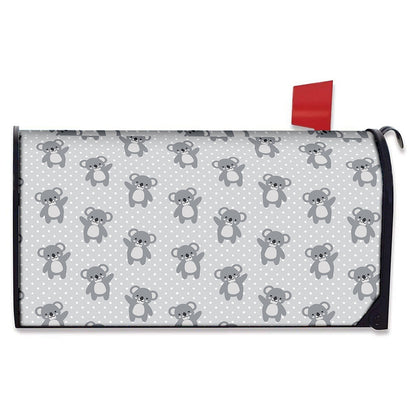 Grey Koala Pattern Print Mailbox Cover