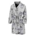 Grey Koala Pattern Print Men's Bathrobe