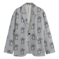 Grey Koala Pattern Print Men's Blazer