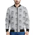 Grey Koala Pattern Print Men's Bomber Jacket