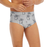 Grey Koala Pattern Print Men's Briefs