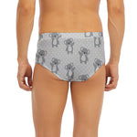 Grey Koala Pattern Print Men's Briefs