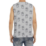 Grey Koala Pattern Print Men's Fitness Tank Top