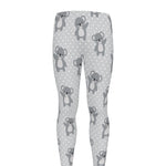 Grey Koala Pattern Print Men's leggings