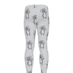 Grey Koala Pattern Print Men's leggings