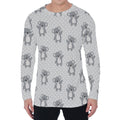 Grey Koala Pattern Print Men's Long Sleeve T-Shirt