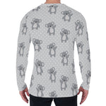 Grey Koala Pattern Print Men's Long Sleeve T-Shirt